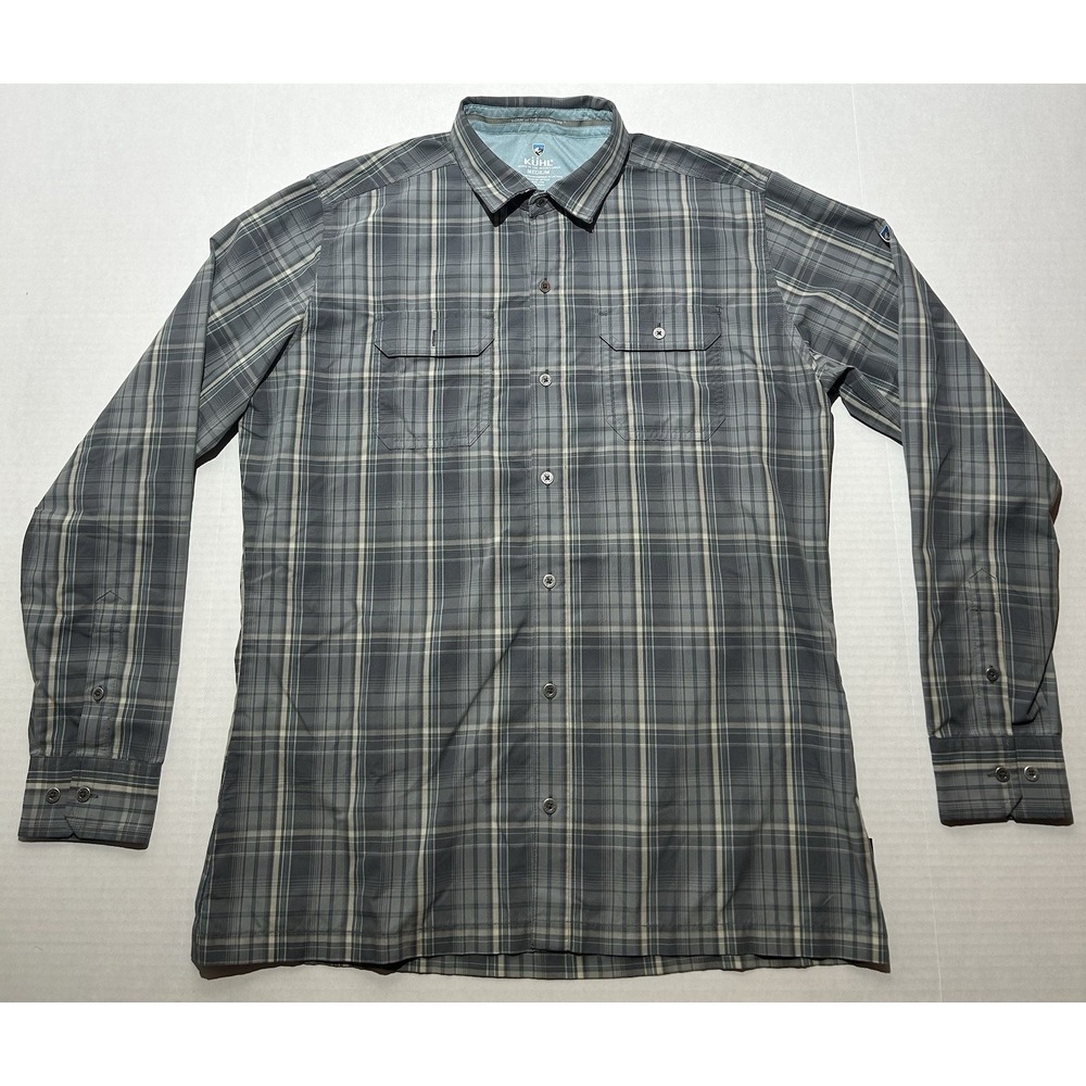 Kuhl Fugitive Flannel Shirt Men's Size Medium Plaid Button Up Long Sleeve Casual